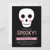 Schattigee Pastel Spooky Skull en Stars Halloween  Kaart (Voorkant)