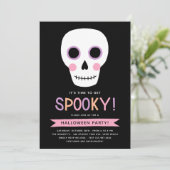 Schattigee Pastel Spooky Skull en Stars Halloween  Kaart (Staand voorkant)