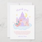 Schattigee Pastel Sprookjesachtige Dragon Unicorn  Bedankkaart (Voorkant)