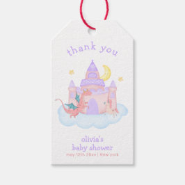 Schattigee Pastel Sprookjesachtige Dragon Unicorn  Cadeaulabel