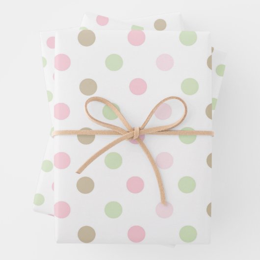 Schattigee pastel stippen inpakpapier vel (In situ)