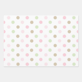 Schattigee pastel stippen inpakpapier vel
