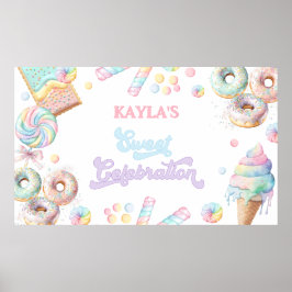 Schattigee Pastel Sweet Candyland Lollipop Girl Ve Poster