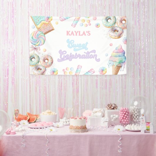 Schattigee Pastel Sweet Candyland Lollipop Girl Ve Spandoek (Feest)
