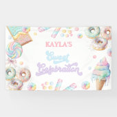 Schattigee Pastel Sweet Candyland Lollipop Girl Ve Spandoek (Horizontaal)