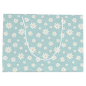 Schattigee Pastel Turquoise Flower Gift Bag Groot Cadeauzakje (Achterkant)