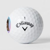 Schattigee pastel vaporwave stripe foto rand golfballen (Logo)