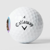 Schattigee pastel vaporwave stripe foto rand golfballen (Logo)