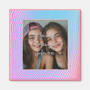 Schattigee pastel vaporwave stripe foto rand magneet