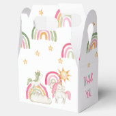 Schattigee pastel Waterverf eenhoorns en boho rege Bedankdoosjes (Geopend)