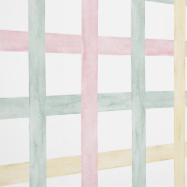 Schattigee Pastel Waterverf Gingham, kwekerij Kind Behang (Zoom)