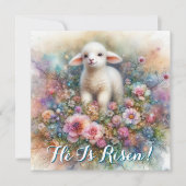 Schattigee pastel Waterverf lam religieus Pasen Feestdagenkaart (Voorkant)