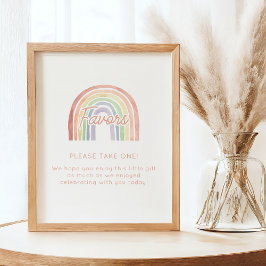 Schattigee Pastel Waterverf Rainbow Baby shower Fa Poster