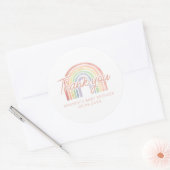 Schattigee Pastel Waterverf Rainbow Baby shower Fa Ronde Sticker (Envelop)