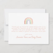 Schattigee Pastel Waterverf Rainbow Baby shower Fl Bedankkaart (Achterkant)