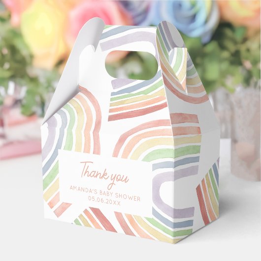 Schattigee Pastel Waterverf Rainbow Baby shower Ga Bedankdoosjes