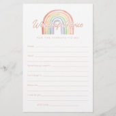Schattigee Pastel Waterverf Regenboog Baby Advies (Voorkant)