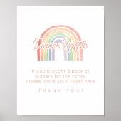 Schattigee Pastel Waterverf Regenboog Baby Luier R Poster (Voorkant)