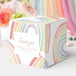 Schattigee Pastel Waterverf Regenboog Baby shower Bedankdoosjes