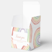 Schattigee Pastel Waterverf Regenboog Baby shower Bedankdoosjes (Geopend)