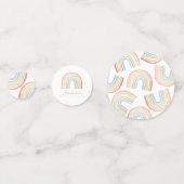 Schattigee Pastel Waterverf Regenboog Baby shower Confetti (Voorkanten)