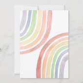 Schattigee Pastel Waterverf Regenboog Baby shower Kaart (Achterkant)
