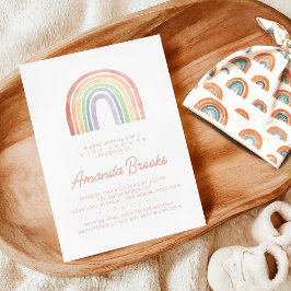 Schattigee Pastel Waterverf Regenboog Baby shower Kaart