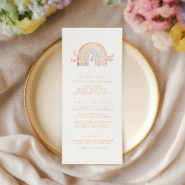 Schattigee Pastel Waterverf Regenboog Baby shower Menu