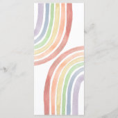 Schattigee Pastel Waterverf Regenboog Baby shower Menu (Achterkant)