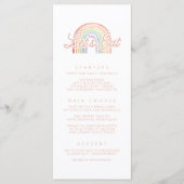 Schattigee Pastel Waterverf Regenboog Baby shower Menu (Voorkant)