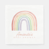 Schattigee Pastel Waterverf Regenboog Baby shower Servet (Voorkant)