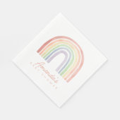 Schattigee Pastel Waterverf Regenboog Baby shower Servet (Hoek)