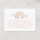 Schattigee pastel Waterverf regenboog boeken voor  Informatiekaartje (Voorkant)