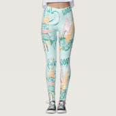 Schattigee pastel Waterverf Summer Surf Party Patt Leggings (Voorkant)