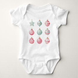 Schattigee Pastel Waterverf Xmas Ornamenten Romper