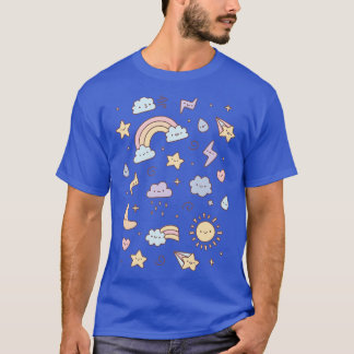 Schattigee Pastel Weer Doodles T-shirt