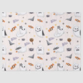 Schattigee Pastel White Boo Ghost Halloween Tissuepapier (Voorkant)