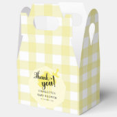 Schattigee Pastel Yellow Gingham Baby Meisje Douch Bedankdoosjes (Open)