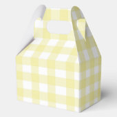 Schattigee Pastel Yellow Gingham Baby Meisje Douch Bedankdoosjes (Achterkant)