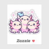 Schattigee Pastelaxolotls Nieuwe Design Selfie Vin Sticker (Vel)