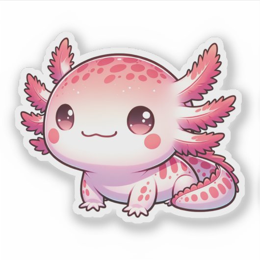 Schattigee Pastelaxolotls Nieuwe Design Vinyl St Sticker (Voorkant)