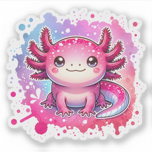 Schattigee Pastelaxolotls Nieuwe Design Vinyl St Sticker (Voorkant)