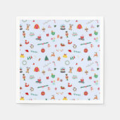 Schattigee pastelblauwe kerstfeestdecoratie servet (Voorkant)