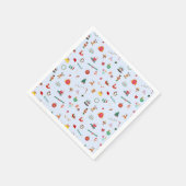 Schattigee pastelblauwe kerstfeestdecoratie servet (Hoek)