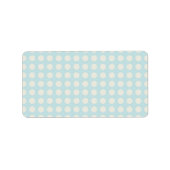 SCHATTIGEE PASTELBLAUWE POLKADOTS EN LINT ETIKET (Voorkant)