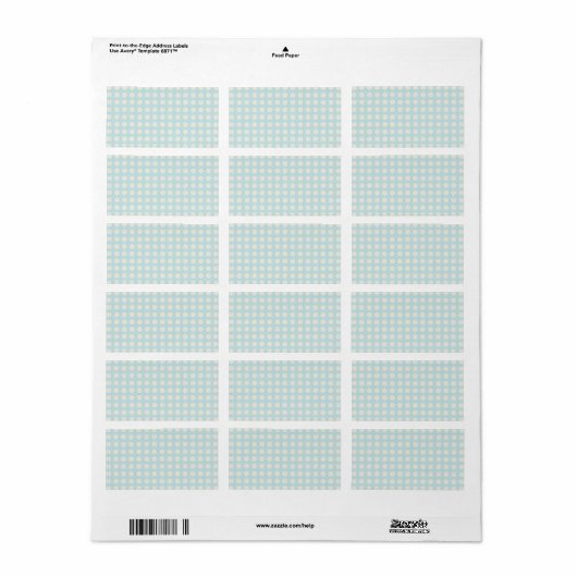 SCHATTIGEE PASTELBLAUWE POLKADOTS EN LINT ETIKET (Full Sheet)