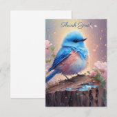 Schattigee pastelblauwe vogel dank u bedankkaart (Voorkant / Achterkant)