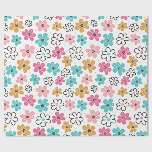 Schattigee pastelbloem cadeaupapier (Vlak)