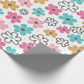 Schattigee pastelbloem cadeaupapier (Hoek)