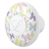 Schattigee pastelbotanische vlinders keramische knop (Rechts)